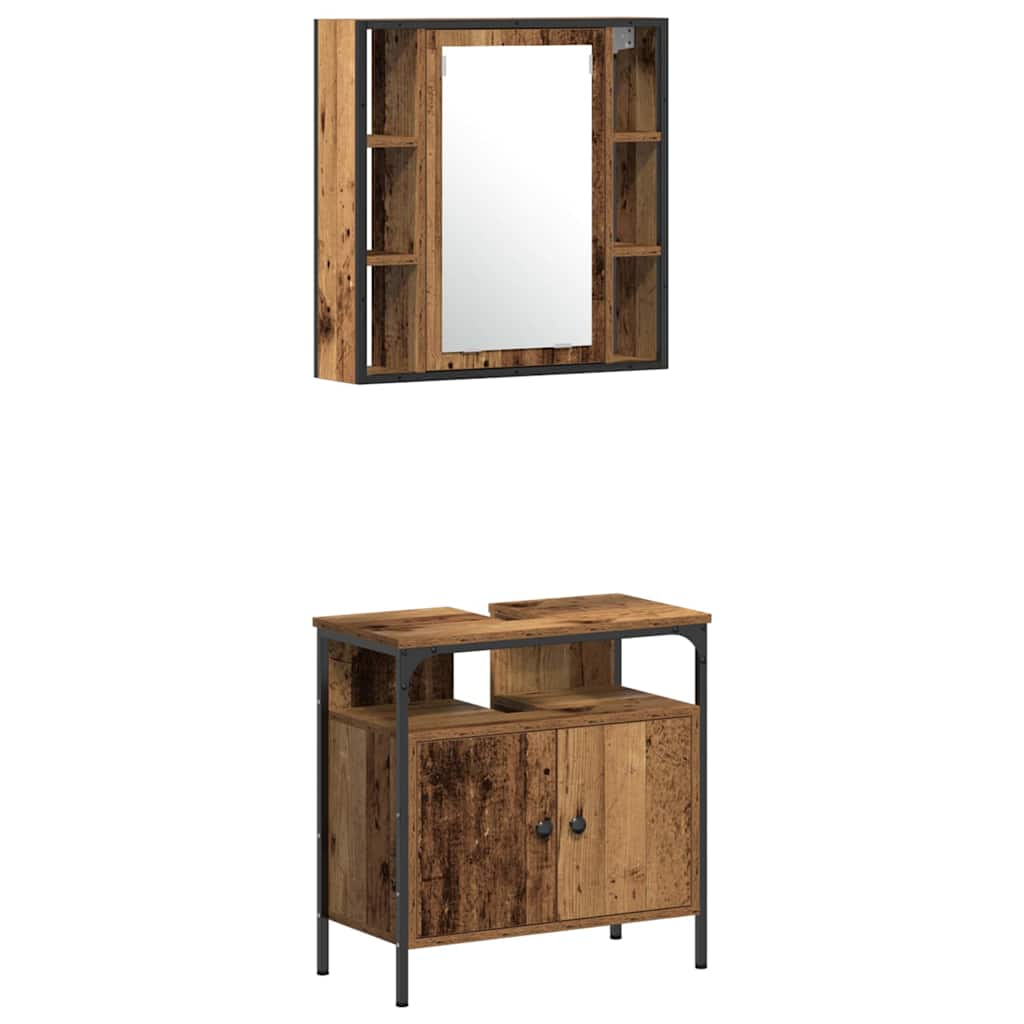 Badeværelsesmøbel Sæt Med Hylde 3 Pcs Brun 60 X 30 X 60 Cm - Billede 6