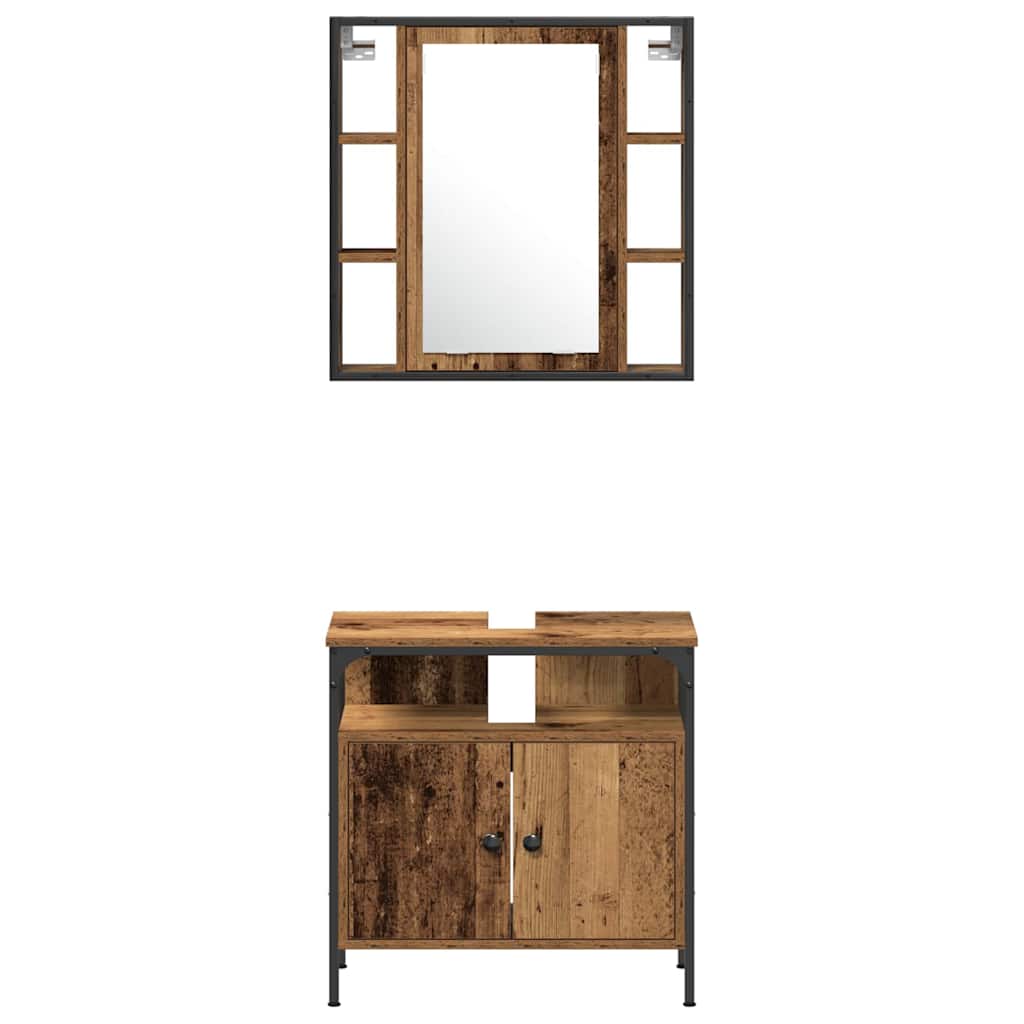 Badeværelsesmøbel Sæt Med Hylde 3 Pcs Brun 60 X 30 X 60 Cm - Billede 8