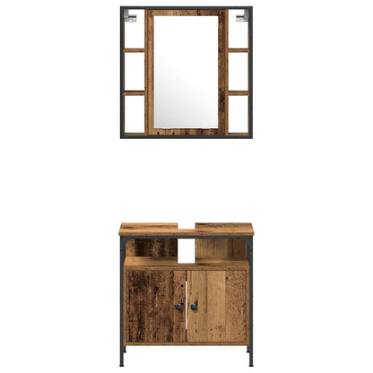 Badeværelsesmøbel Sæt Med Hylde 3 Pcs Brun 60 X 30 X 60 Cm - Billede 8