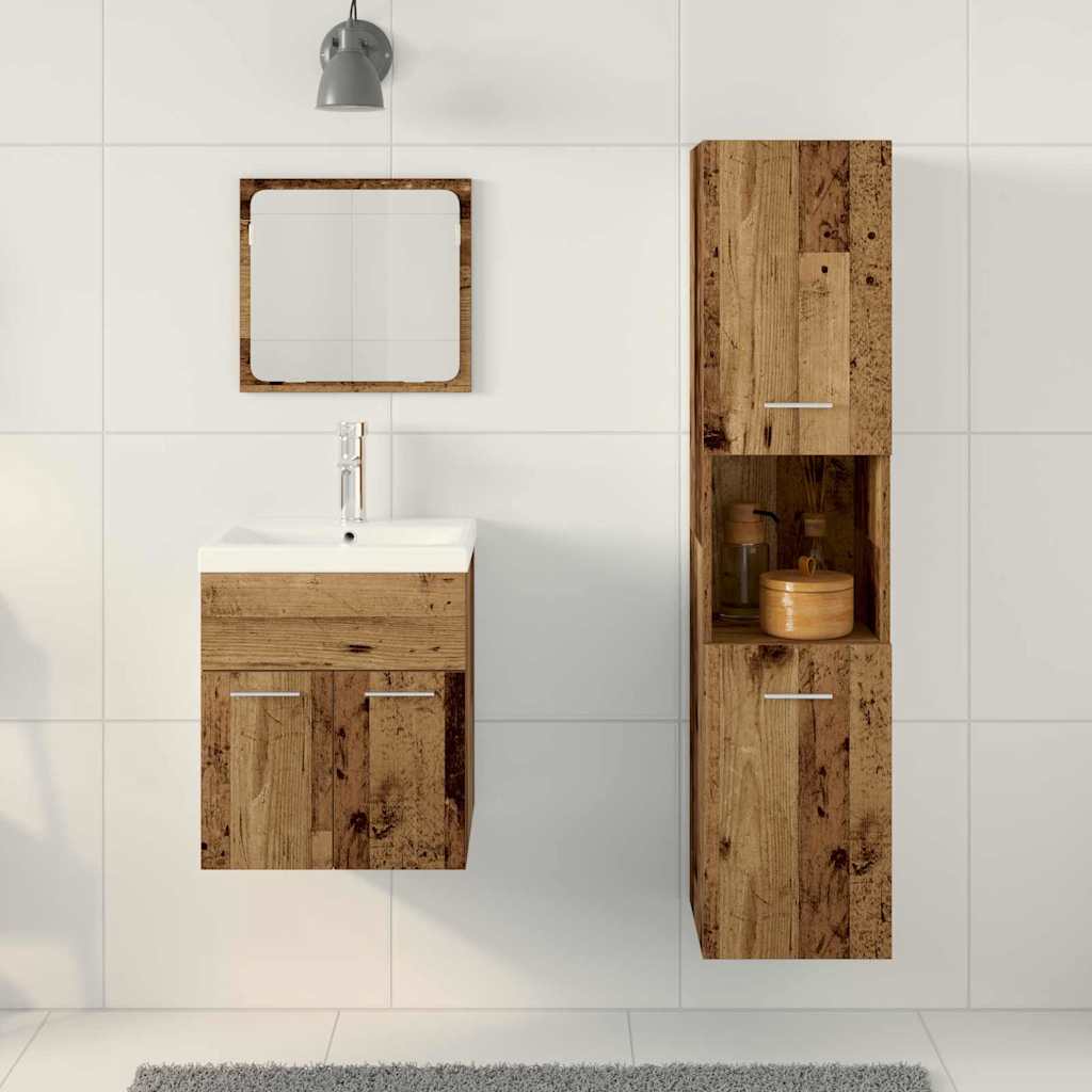 Badeværelsesmøbel Sæt 4 Pcs Gammelt Træ 41 X 38.5 X 46 Cm - Billede 4