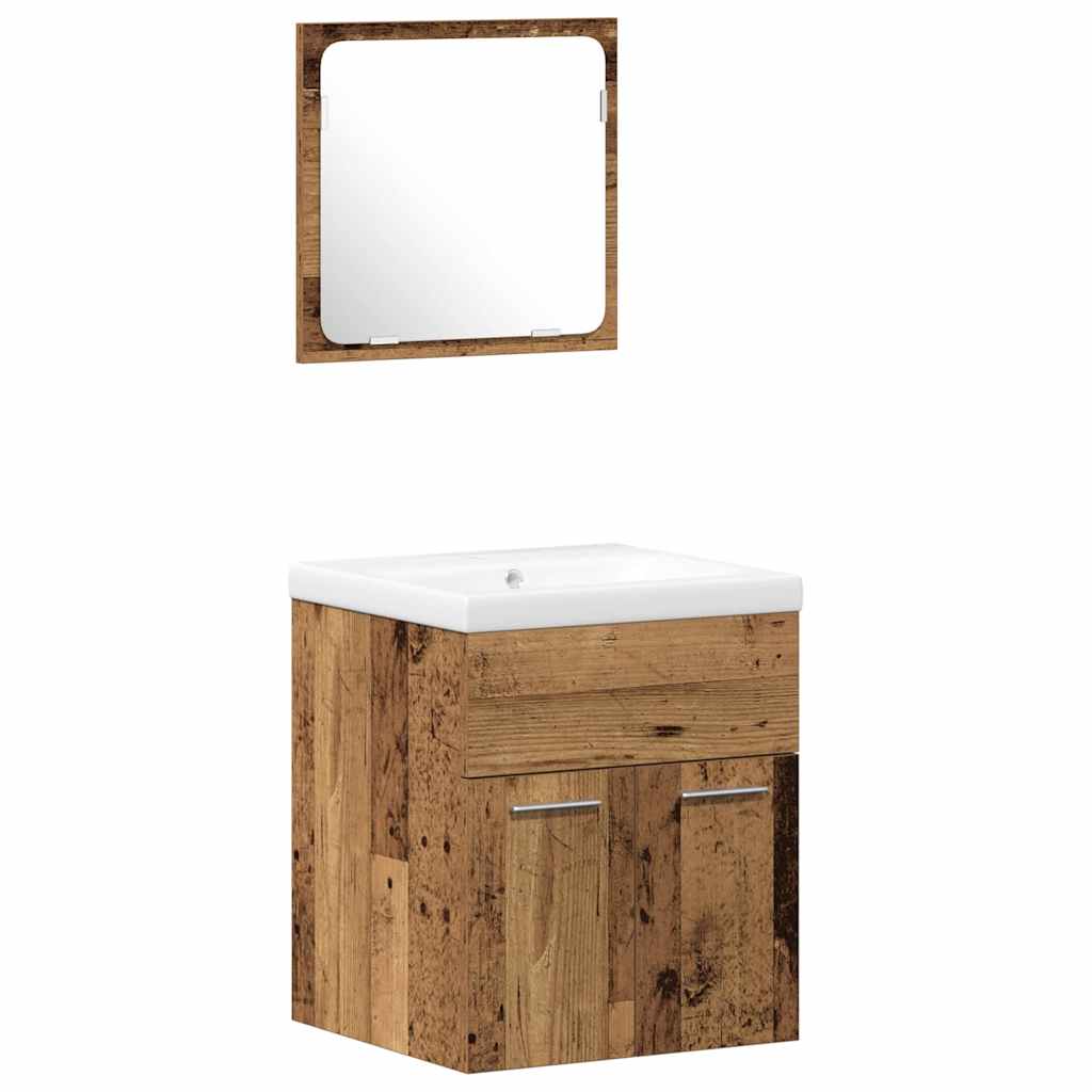 Badeværelsesmøbel Sæt 4 Pcs Gammelt Træ 41 X 38.5 X 46 Cm - Billede 6