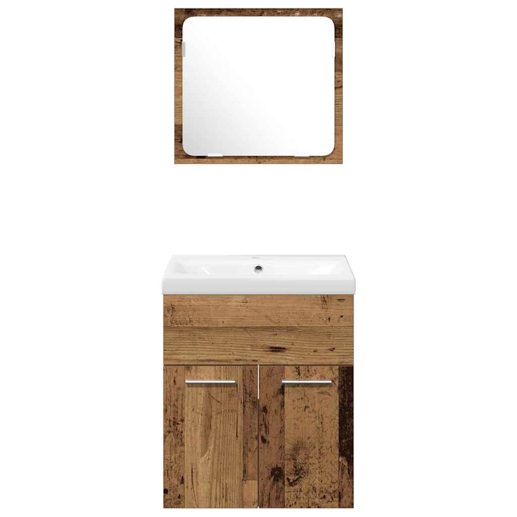 Badeværelsesmøbel Sæt 4 Pcs Gammelt Træ 41 X 38.5 X 46 Cm - Billede 8