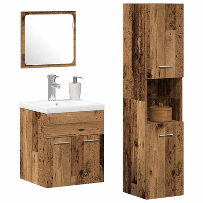 Badeværelsesmøbel Sæt 4 Pcs Gammelt Træ 41 X 38.5 X 46 Cm - Billede 3