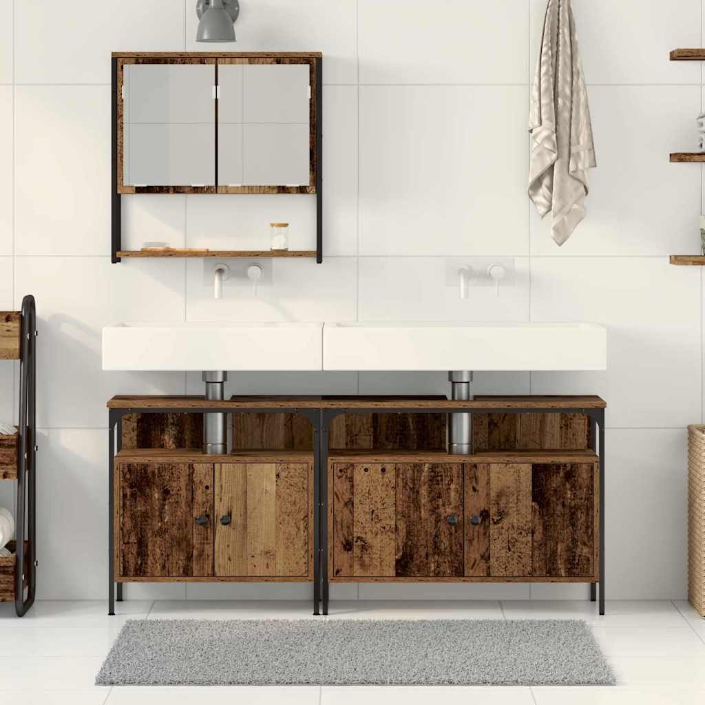 Badeværelsesmøbel Sæt Med Opbevaring 3 Pcs Brun 80 X 30 X 60 Cm - Billede 4