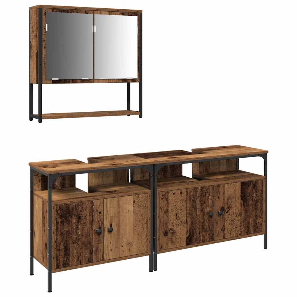 Badeværelsesmøbel Sæt Med Opbevaring 3 Pcs Brun 80 X 30 X 60 Cm - Billede 2