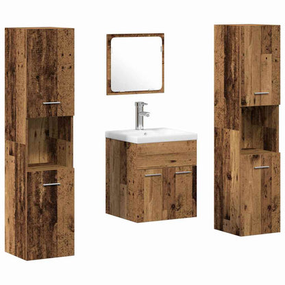 Badeværelsesmøbel Sæt 5 Pcs Gammelt Træ 41 X 38.5 X 46 Cm - Billede 2