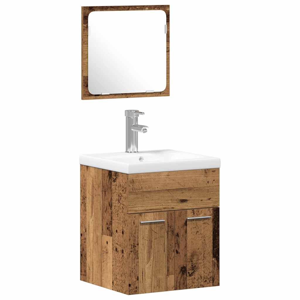 Badeværelsesmøbel Sæt 5 Pcs Gammelt Træ 41 X 38.5 X 46 Cm - Billede 6