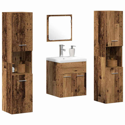 Badeværelsesmøbel Sæt 5 Pcs Gammelt Træ 41 X 38.5 X 46 Cm - Billede 3