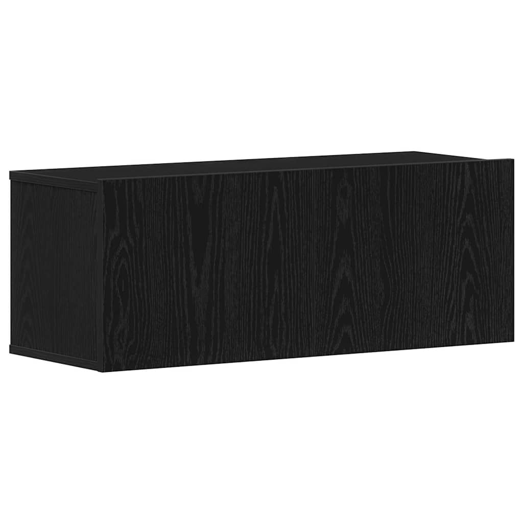 Tv-møbelsæt 8 Pcs Sort Eg 100 X 30 X 30 Cm Konstrueret Træ - Billede 7