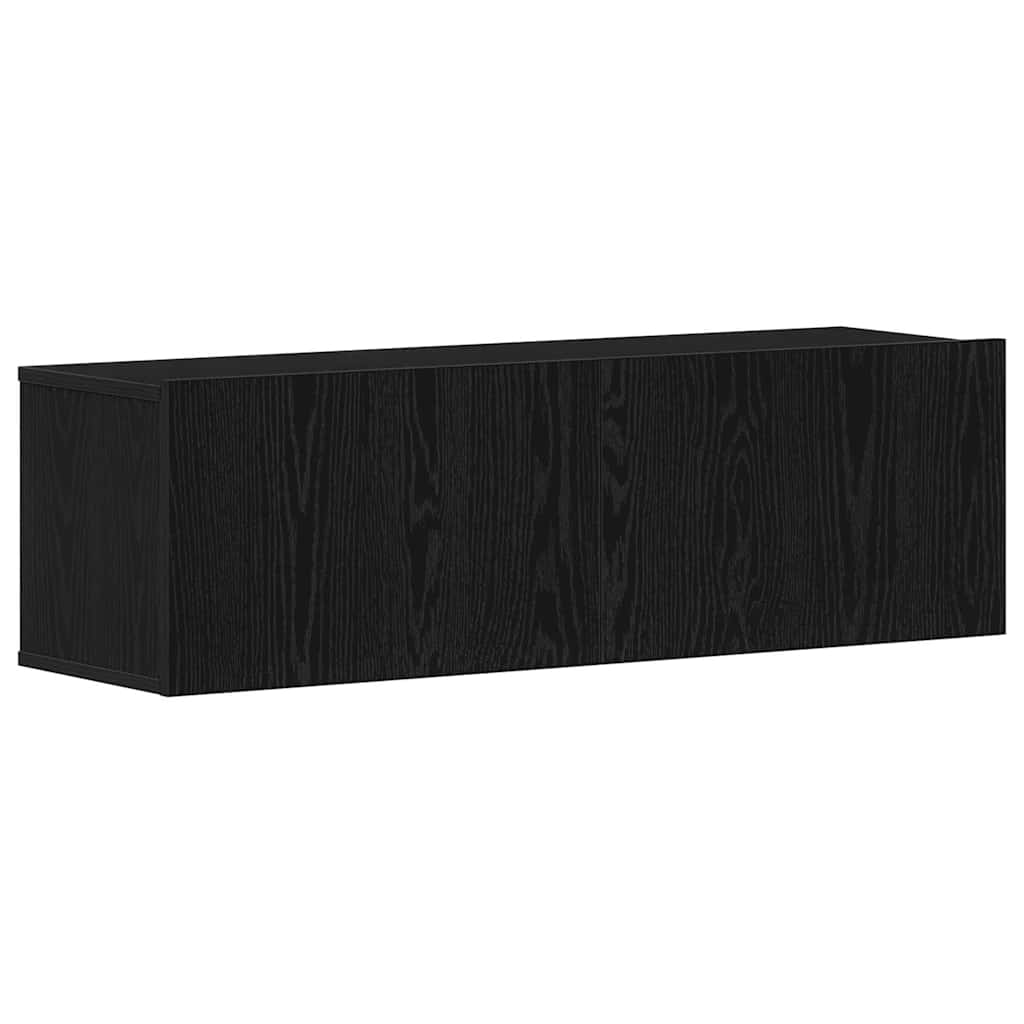 Tv-møbelsæt 8 Pcs Sort Eg 100 X 30 X 30 Cm Konstrueret Træ - Billede 8