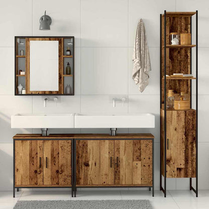Badeværelsesmøbel Sæt Med Hylde 4 Pcs Brun 33 X 33 X 185.5 Cm - Billede 4