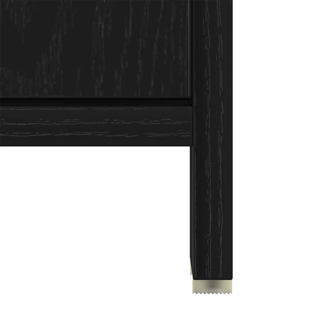 Badeværelsesmøbel Sæt Med Dør 4 Pcs Sort Eg 30 X 30 X 183.5 Cm - Billede 13