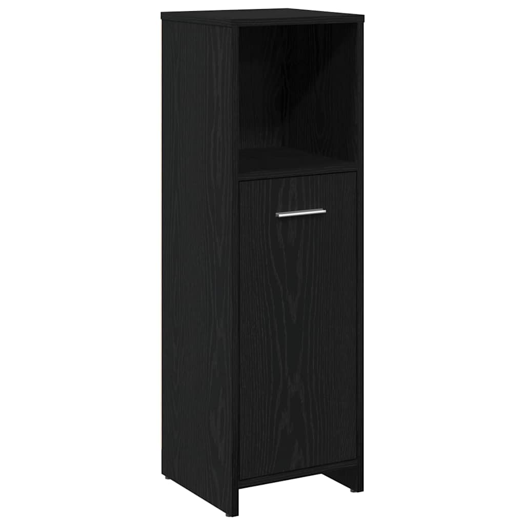 Badeværelsesmøbel Sæt Med Dør 4 Pcs Sort Eg 30 X 30 X 183.5 Cm - Billede 7