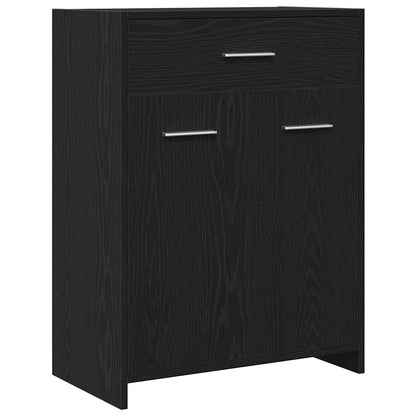 Badeværelsesmøbel Sæt Med Dør 4 Pcs Sort Eg 30 X 30 X 183.5 Cm - Billede 8