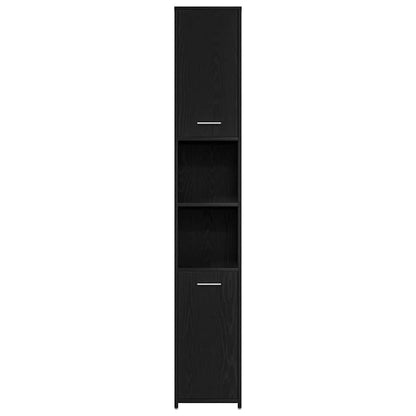 Badeværelsesmøbel Sæt Med Dør 4 Pcs Sort Eg 30 X 30 X 183.5 Cm - Billede 10