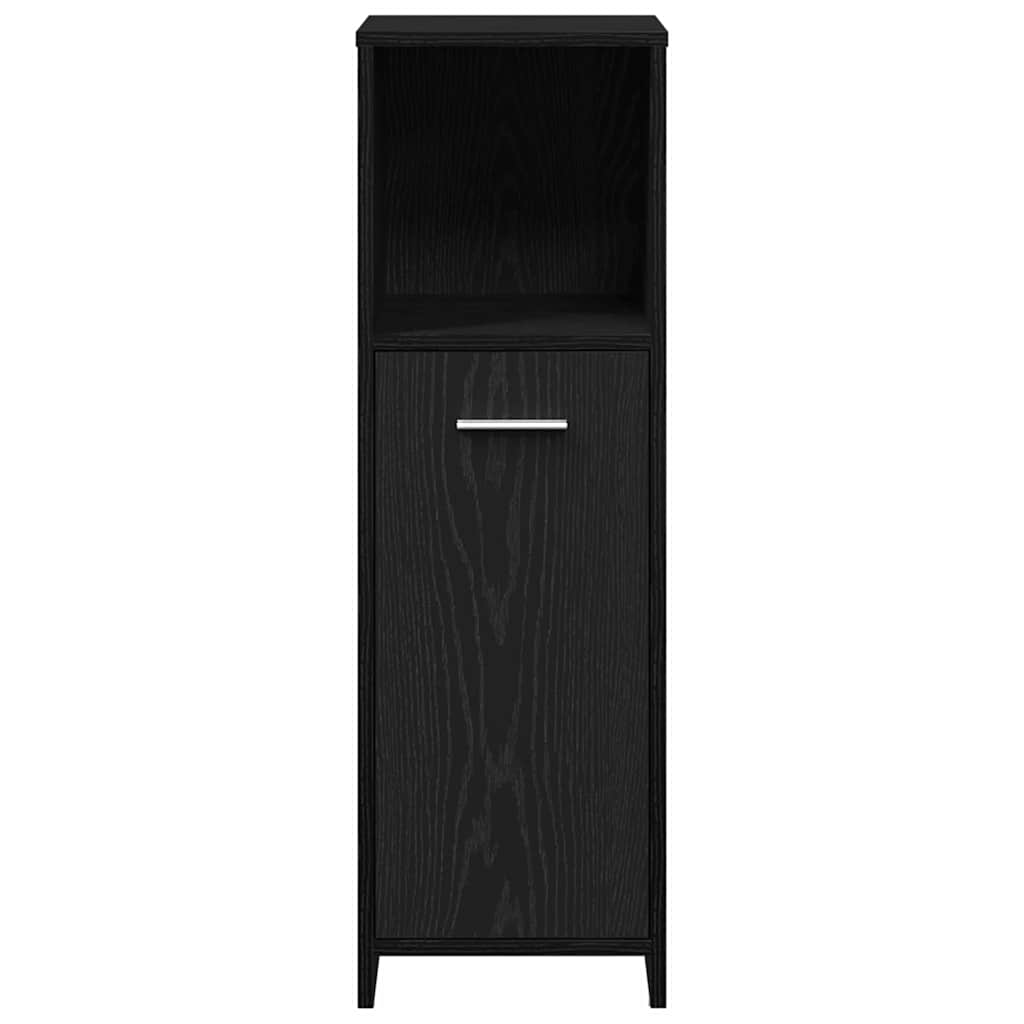 Badeværelsesmøbel Sæt Med Dør 4 Pcs Sort Eg 30 X 30 X 183.5 Cm - Billede 11