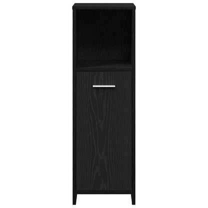 Badeværelsesmøbel Sæt Med Dør 4 Pcs Sort Eg 30 X 30 X 183.5 Cm - Billede 11