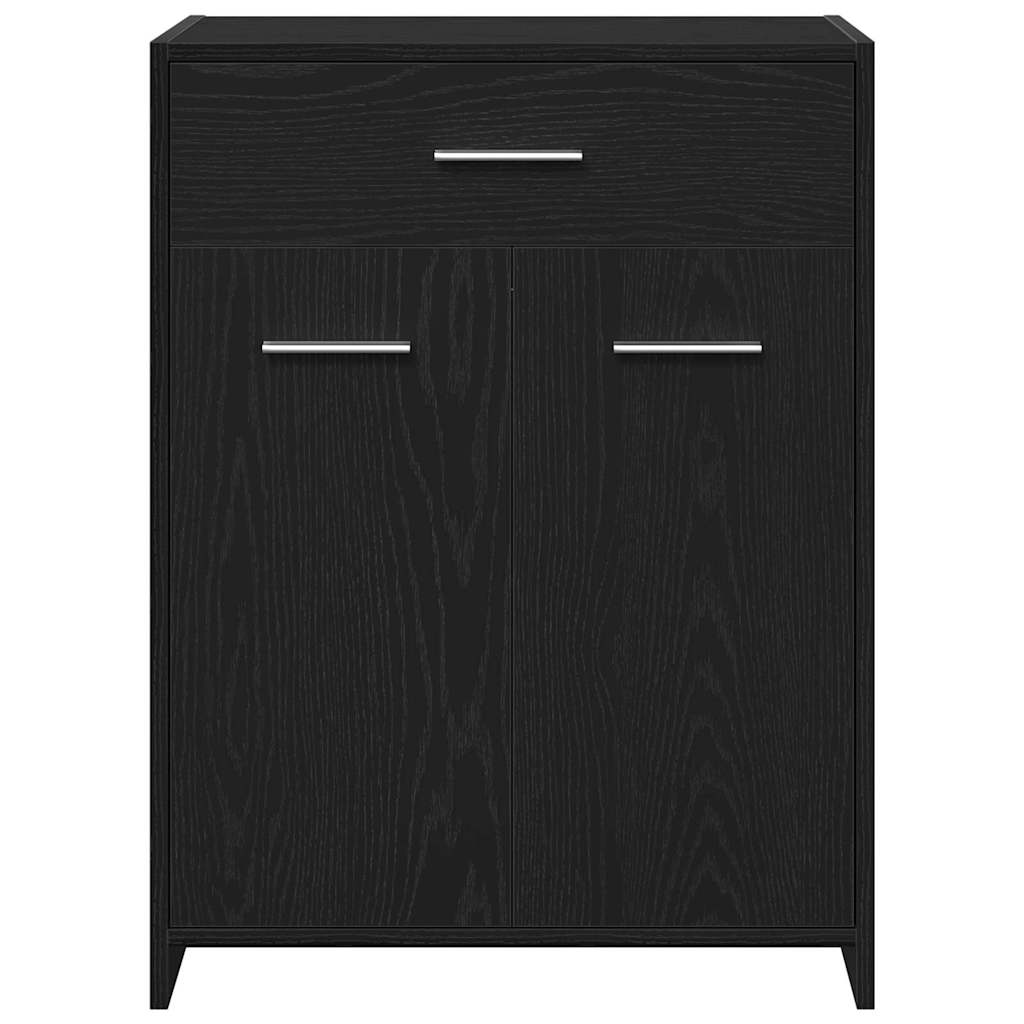 Badeværelsesmøbel Sæt Med Dør 4 Pcs Sort Eg 30 X 30 X 183.5 Cm - Billede 12