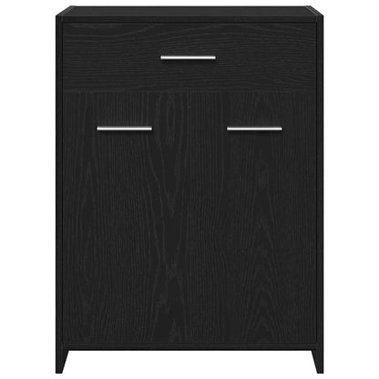Badeværelsesmøbel Sæt Med Dør 4 Pcs Sort Eg 30 X 30 X 183.5 Cm - Billede 12