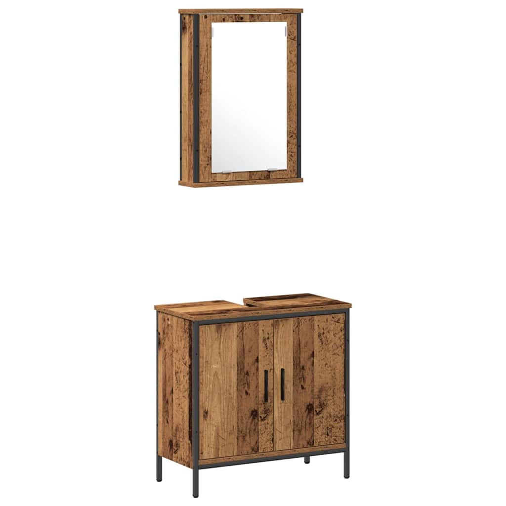 Badeværelsesmøbel Sæt Med Hylde 4 Pcs Brun 33 X 33 X 185.5 Cm - Billede 6
