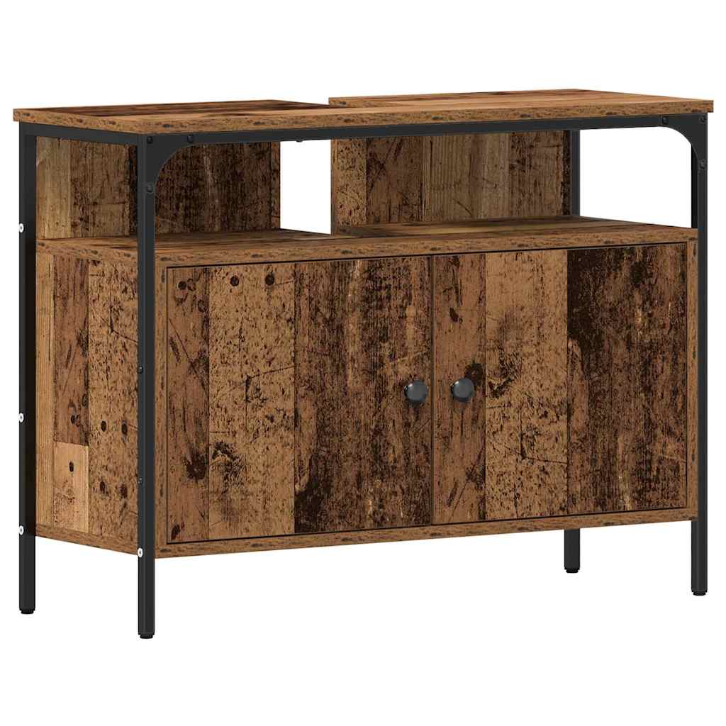 Badeværelsesmøbel Sæt 4 Pcs Gammelt Træ 33 X 33 X 185.5 Cm - Billede 7