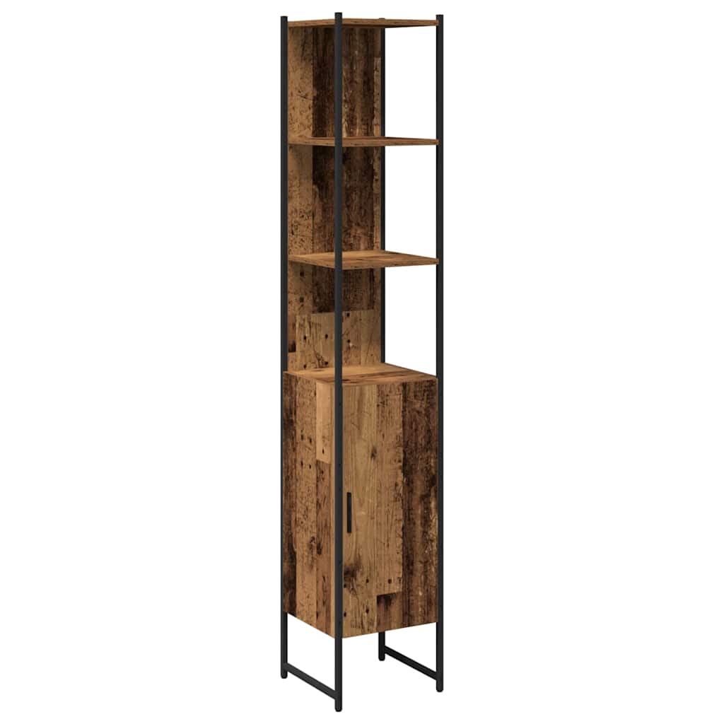 Badeværelsesmøbel Sæt 4 Pcs Gammelt Træ 33 X 33 X 185.5 Cm - Billede 8