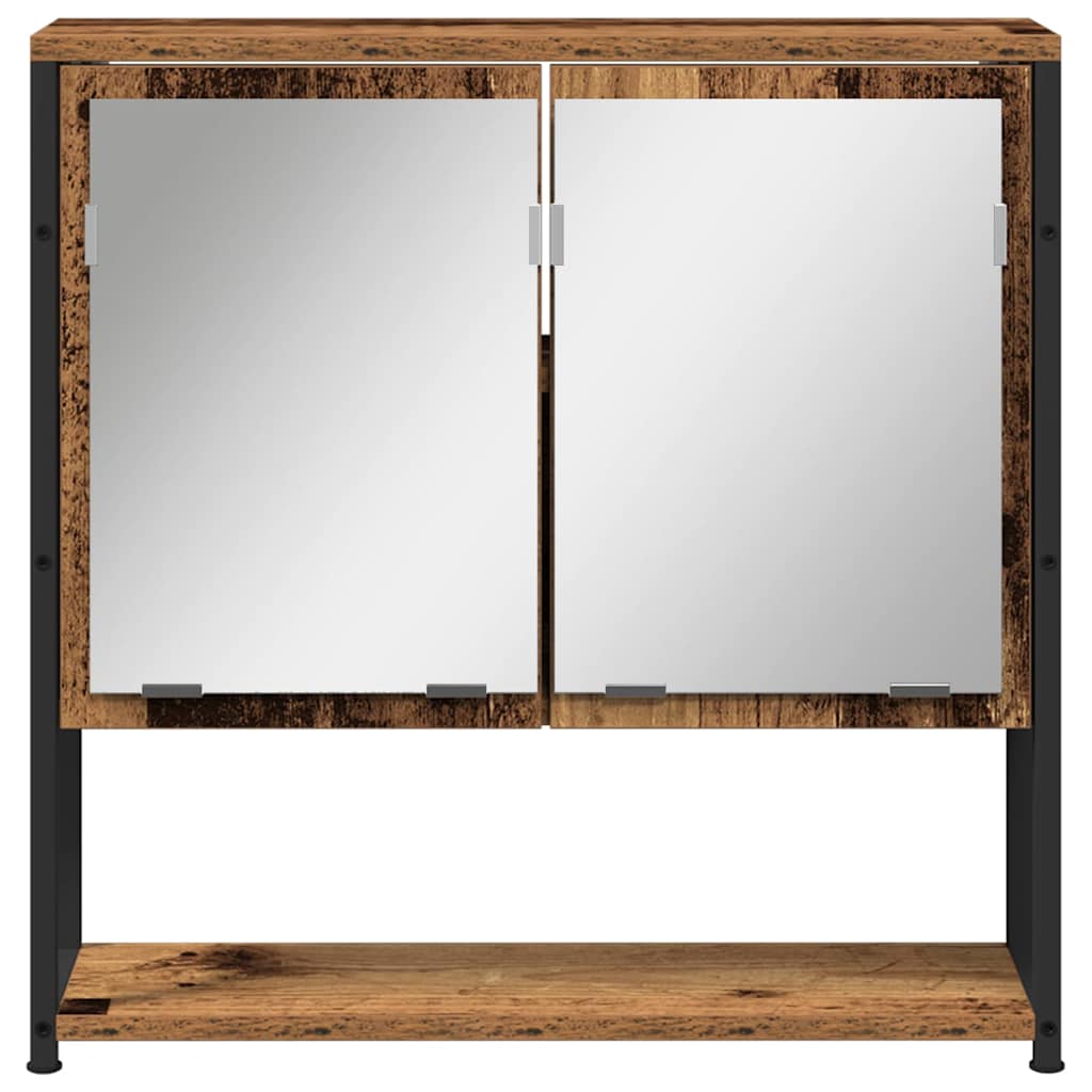 Badeværelsesmøbel Sæt 4 Pcs Gammelt Træ 33 X 33 X 185.5 Cm - Billede 9