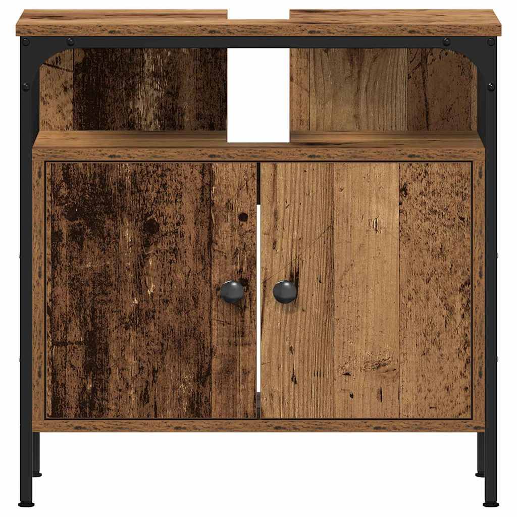 Badeværelsesmøbel Sæt 4 Pcs Gammelt Træ 33 X 33 X 185.5 Cm - Billede 10