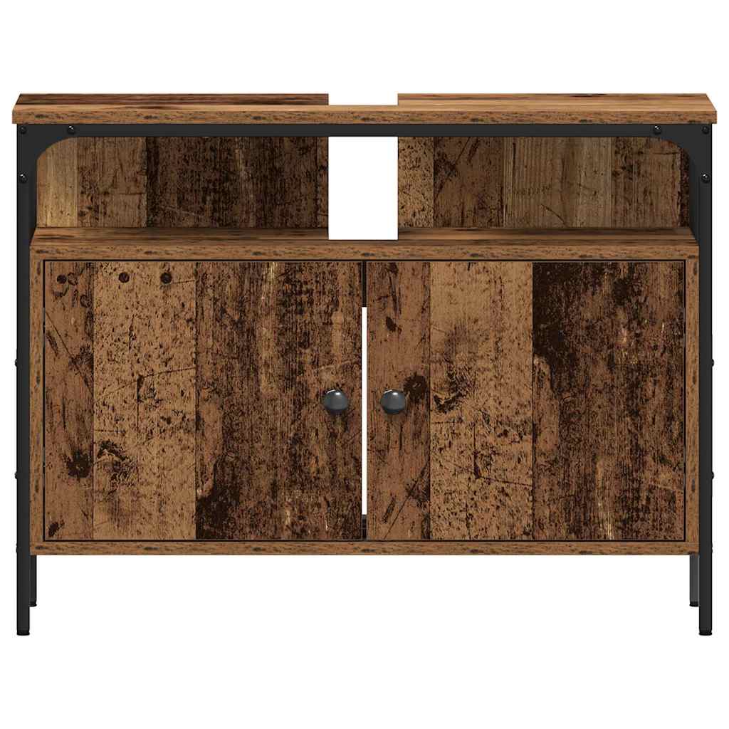 Badeværelsesmøbel Sæt 4 Pcs Gammelt Træ 33 X 33 X 185.5 Cm - Billede 11