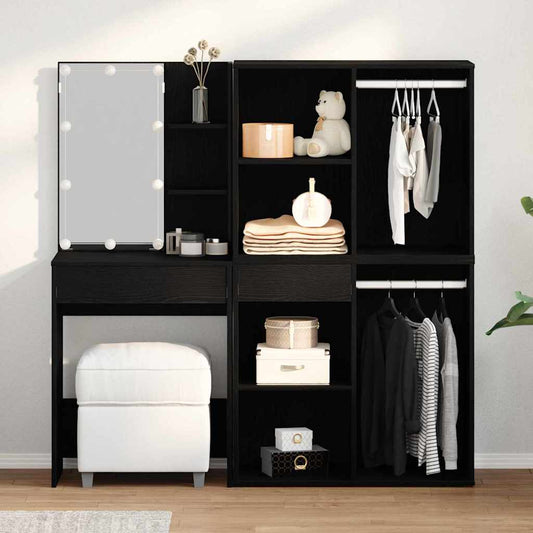 Led Makeup Bord Sort Eg 140 X 40 X 140 Cm Konstrueret Træ - Hovedbillede