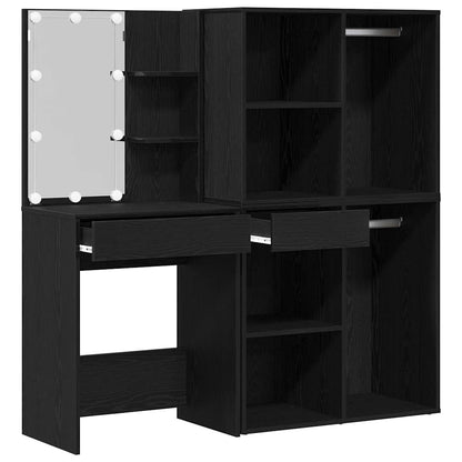 Led Makeup Bord Sort Eg 140 X 40 X 140 Cm Konstrueret Træ - Billede 6