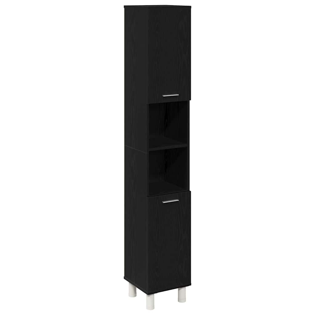 Badeværelsesmøbel Sæt Med Hylde 4 Pcs Sort 30 X 30 X 179.5 Cm - Billede 8