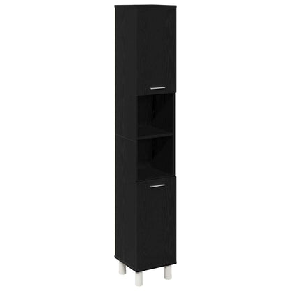 Badeværelsesmøbel Sæt Med Hylde 4 Pcs Sort 30 X 30 X 179.5 Cm - Billede 8