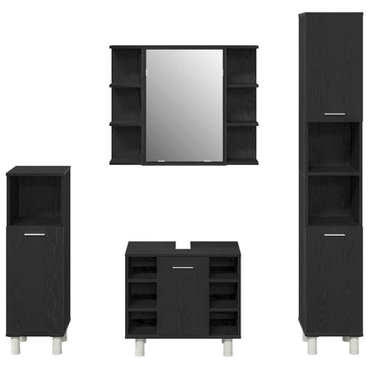 Badeværelsesmøbel Sæt Med Hylde 4 Pcs Sort 30 X 30 X 179.5 Cm - Billede 13