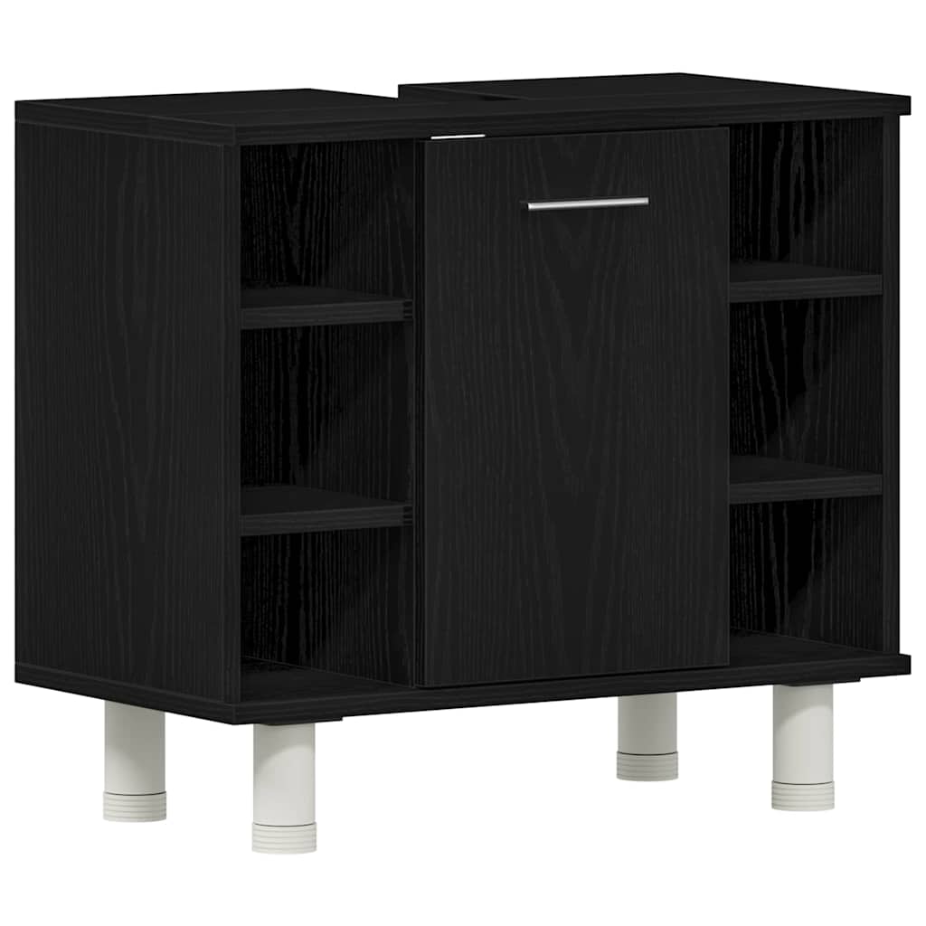 Badeværelsesmøbel Sæt Med Hylde 3 Pcs Sort 30 X 30 X 99,5 Cm - Billede 6