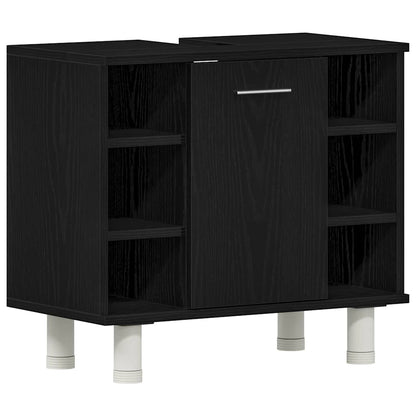 Badeværelsesmøbel Sæt Med Hylde 3 Pcs Sort 30 X 30 X 99,5 Cm - Billede 6