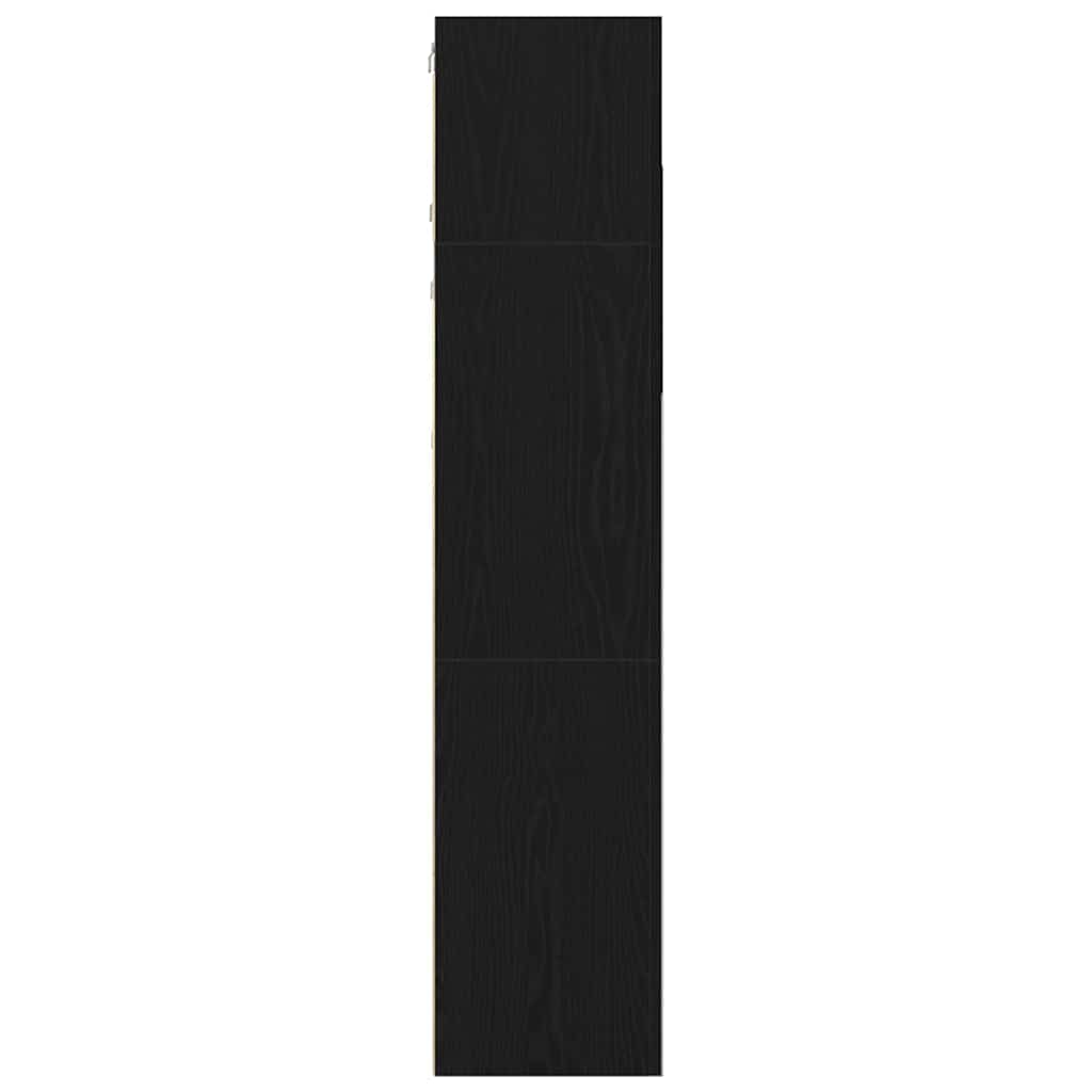 TV-møbelsæt Vægmonteret Sort Eg Konstrueret Træ - Billede 6