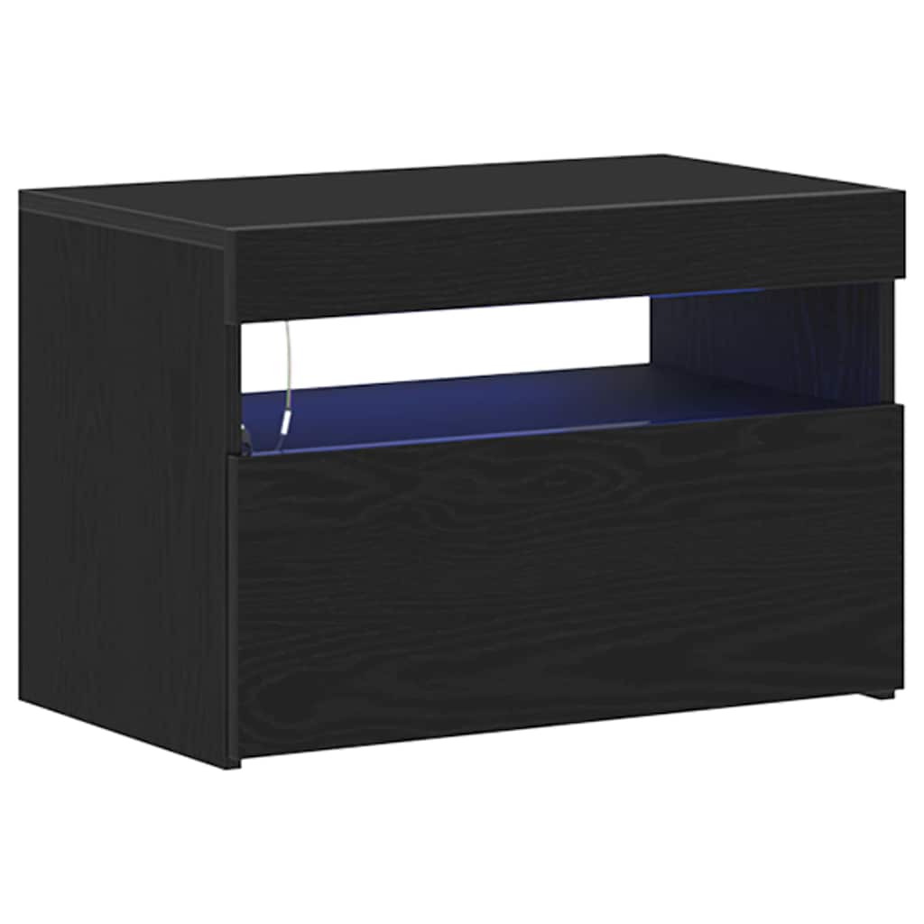 Natskab Sort Eg 60 X 35 X 40 Cm Konstrueret Træ - Billede 2