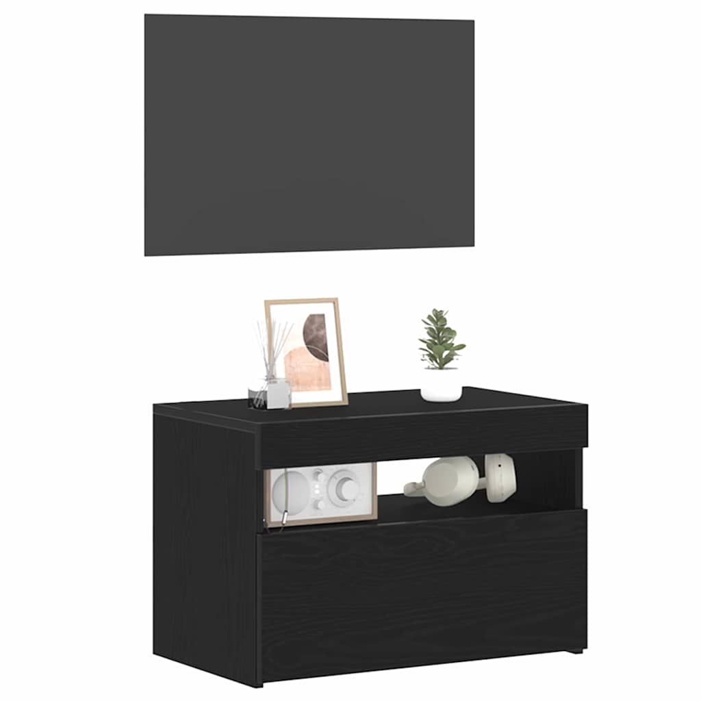 Natskab Sort Eg 60 X 35 X 40 Cm Konstrueret Træ - Billede 3