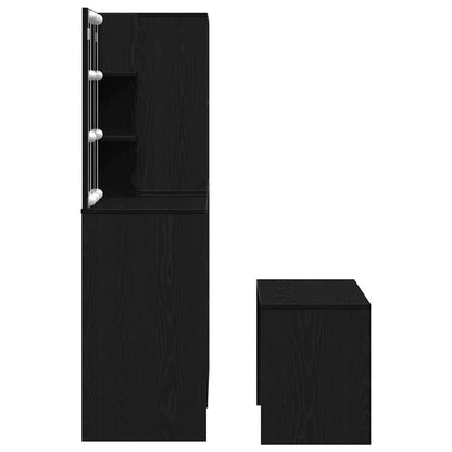 Makeupbord Sæt 2 Pcs Sort 140 X 40 X 140 Cm Konstrueret Træ - Billede 12