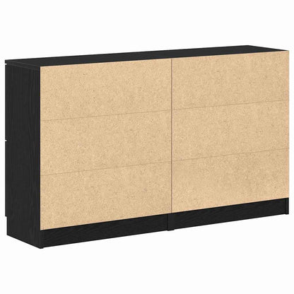 Skænk Sort Eg 180 X 30 X 70 Cm Konstrueret Træ - Billede 9