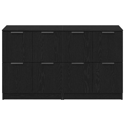 Skænk Sort Eg 180 X 30 X 70 Cm Konstrueret Træ - Billede 7