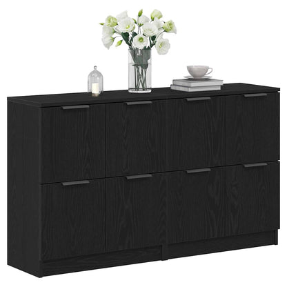 Skænk Sort Eg 180 X 30 X 70 Cm Konstrueret Træ - Billede 3