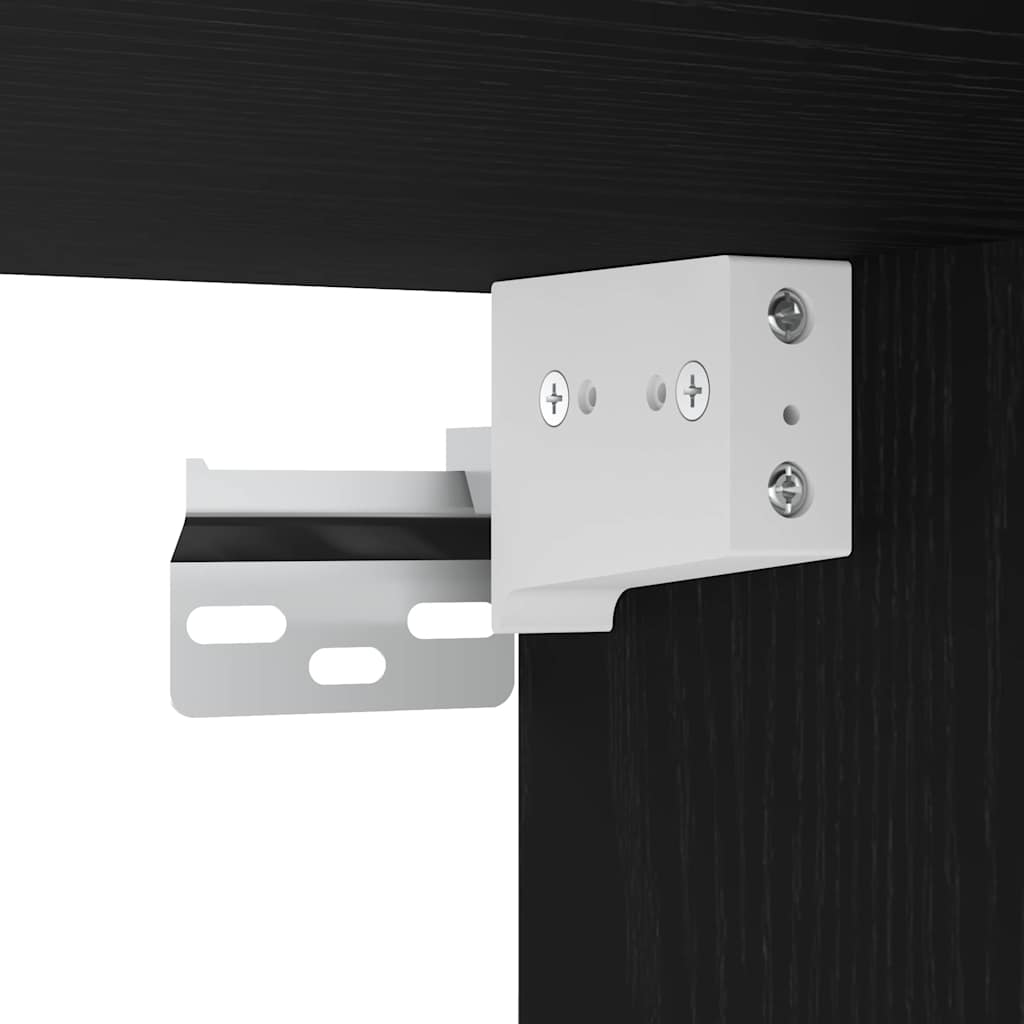 Vægskab 2 Pcs Sort Eg 68 X 30 X 20 Cm Konstrueret Træ - Billede 9