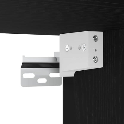 Vægskab 2 Pcs Sort Eg 68 X 30 X 20 Cm Konstrueret Træ - Billede 9