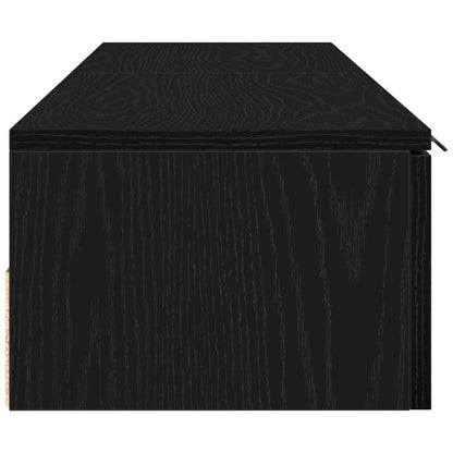 Vægskab 2 Pcs Sort Eg 68 X 30 X 20 Cm Konstrueret Træ - Billede 7