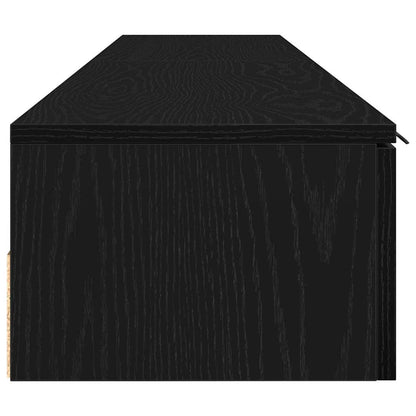 Vægskab 2 Pcs Sort Eg 102 X 30 X 20 Cm Konstrueret Træ - Billede 7
