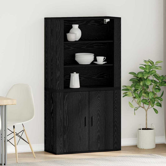 Bænk Sort Eg 80 X 33 X 150 Cm Konstrueret Træ - Hovedbillede