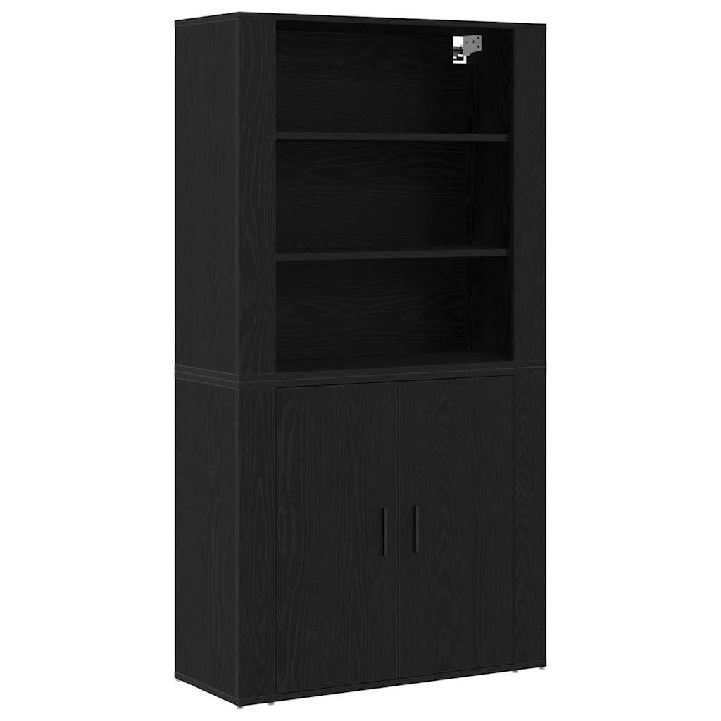 Bænk Sort Eg 80 X 33 X 150 Cm Konstrueret Træ - Billede 2