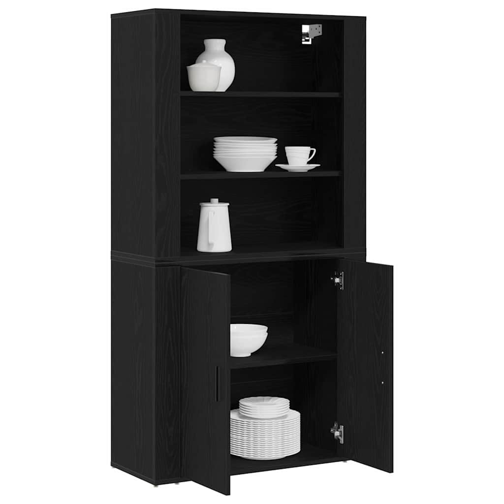 Bænk Sort Eg 80 X 33 X 150 Cm Konstrueret Træ - Billede 3